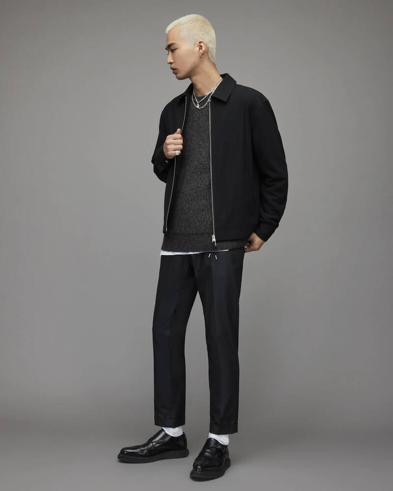 Cinder Black Marl Allsaints Astro Crew Jumper | MK192X-4009