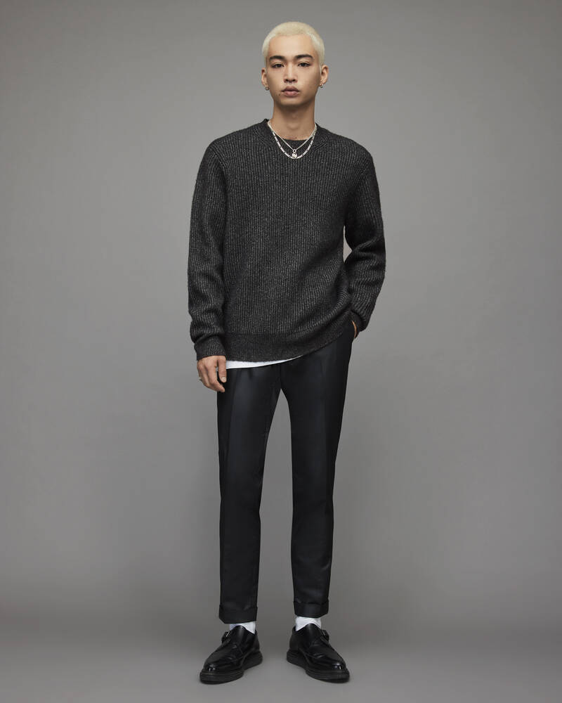 Cinder Black Marl Allsaints Astro Crew Jumper | MK192X-4009