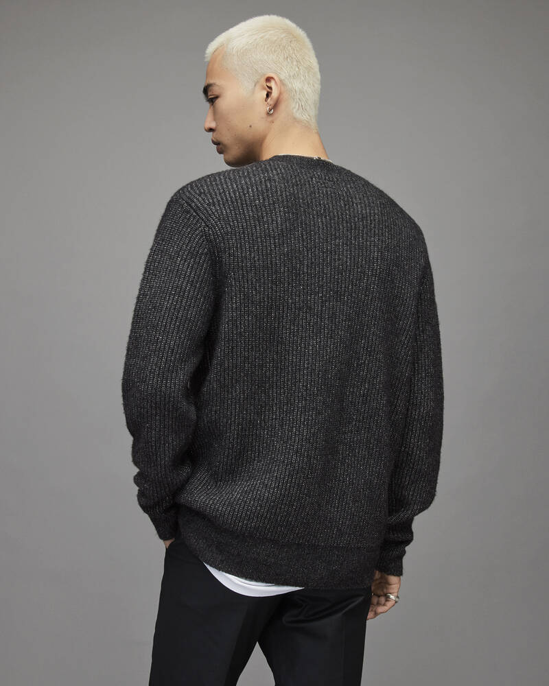 Cinder Black Marl Allsaints Astro Crew Jumper | MK192X-4009