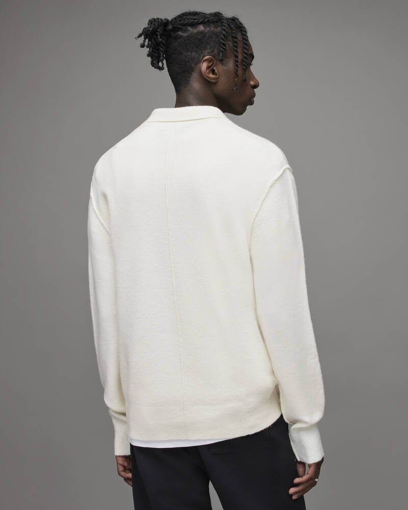 Cloudy Taupe Allsaints Statten Polo Jumper | MK130X-6968