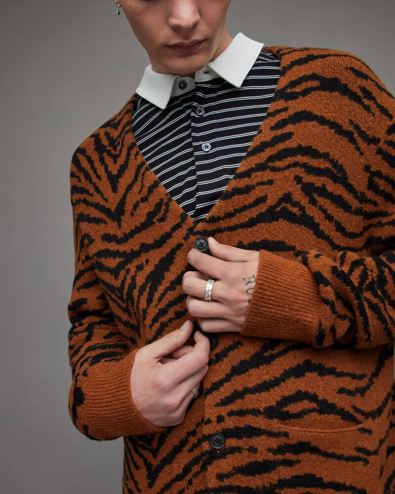 Copper Allsaints Catt Tiger Cardigan | MK109X-762