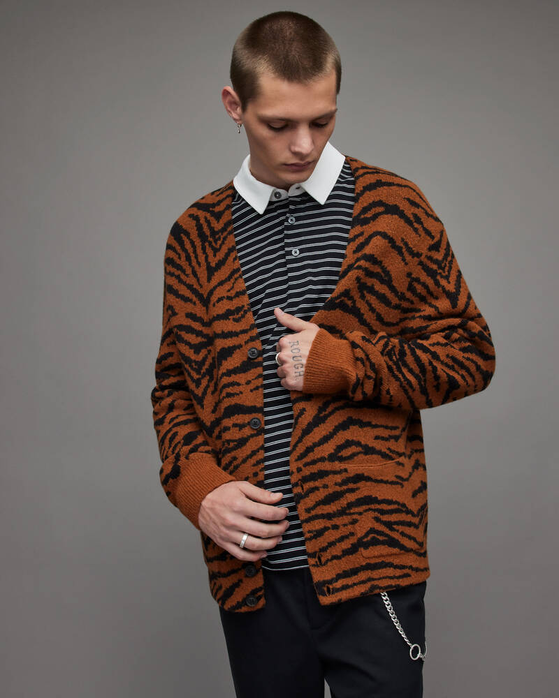 Copper Allsaints Catt Tiger Cardigan | MK109X-762