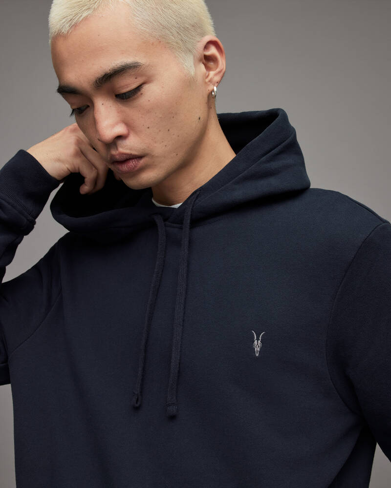 Deep Blue Allsaints Raven Pullover Hoodie | MF081X-6727