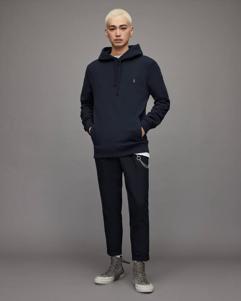 Deep Blue Allsaints Raven Pullover Hoodie | MF081X-6727