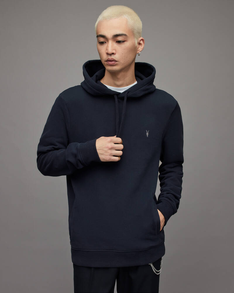 Deep Blue Allsaints Raven Pullover Hoodie | MF081X-6727