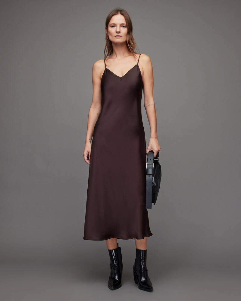 Deep Purple Allsaints Tierny 2 In 1 Roll Neck Dress | WD381V-7825