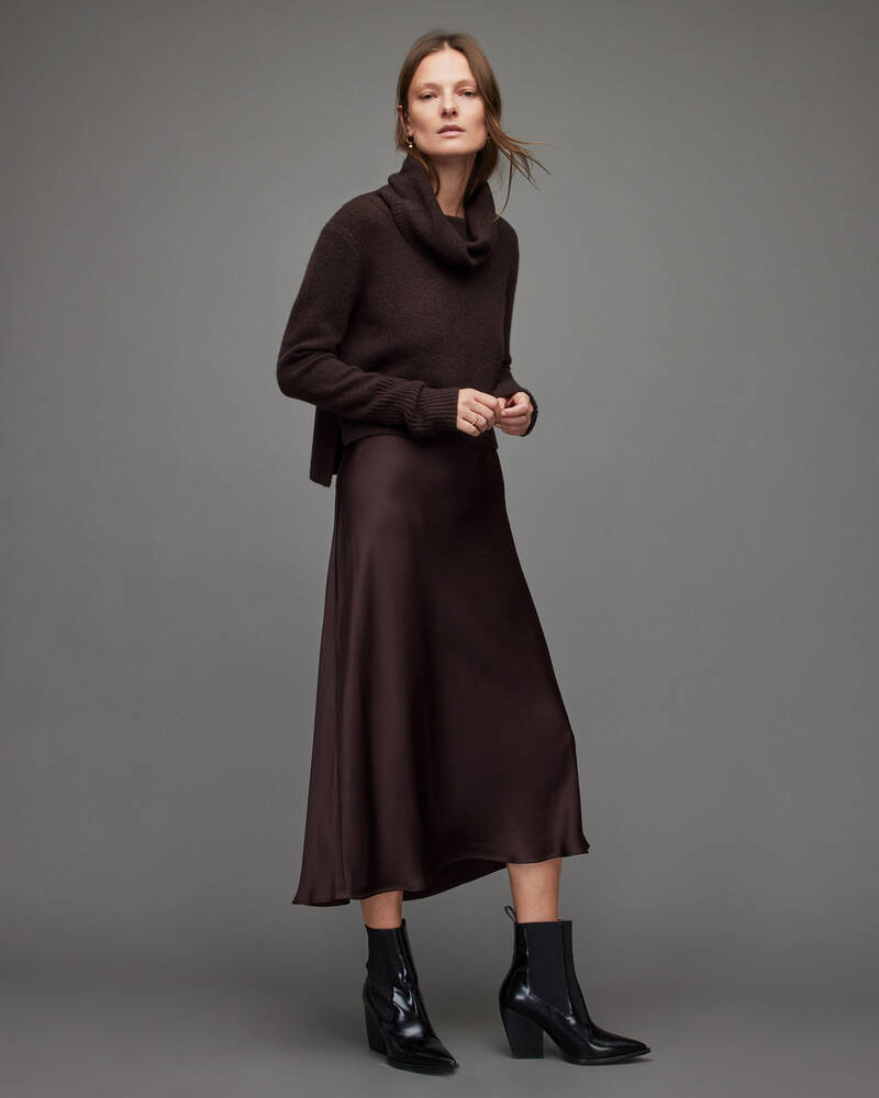 Deep Purple Allsaints Tierny 2 In 1 Roll Neck Dress | WD381V-7825