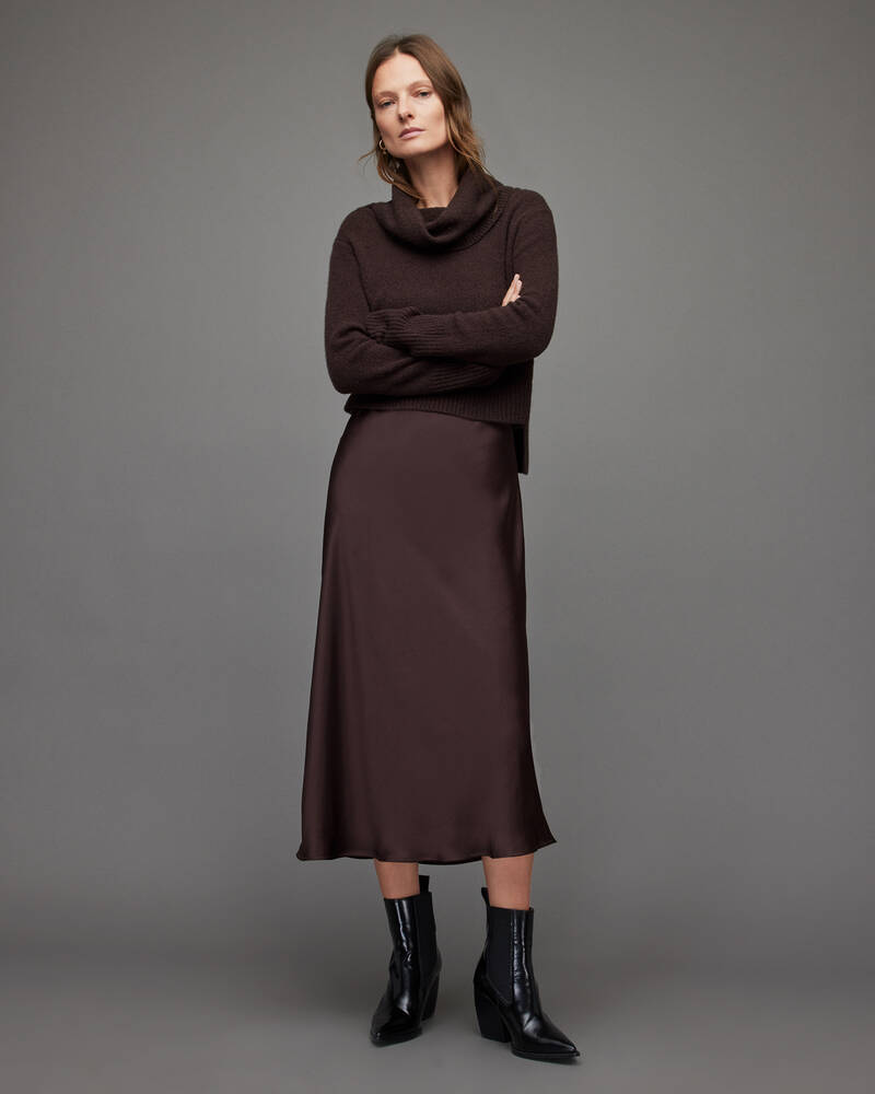 Deep Purple Allsaints Tierny 2 In 1 Roll Neck Dress | WD381V-7825