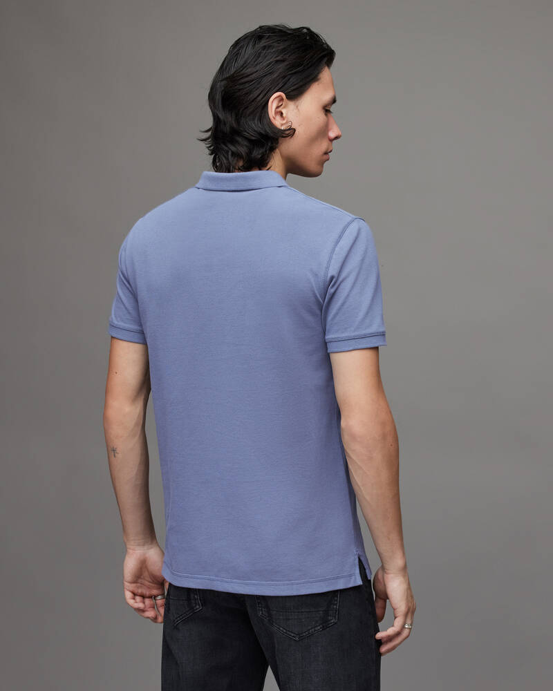 Dull Blue Allsaints Reform Short Sleeve Polo Shirt | MD205X-8063