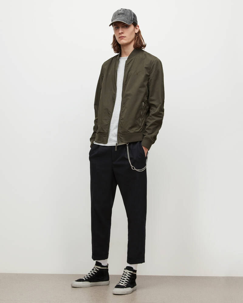 Dull Khaki Allsaints Bassett Bomber Jacket | MJ189W-6988