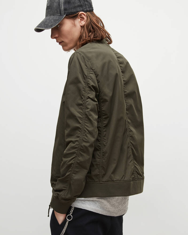 Dull Khaki Allsaints Bassett Bomber Jacket | MJ189W-6988