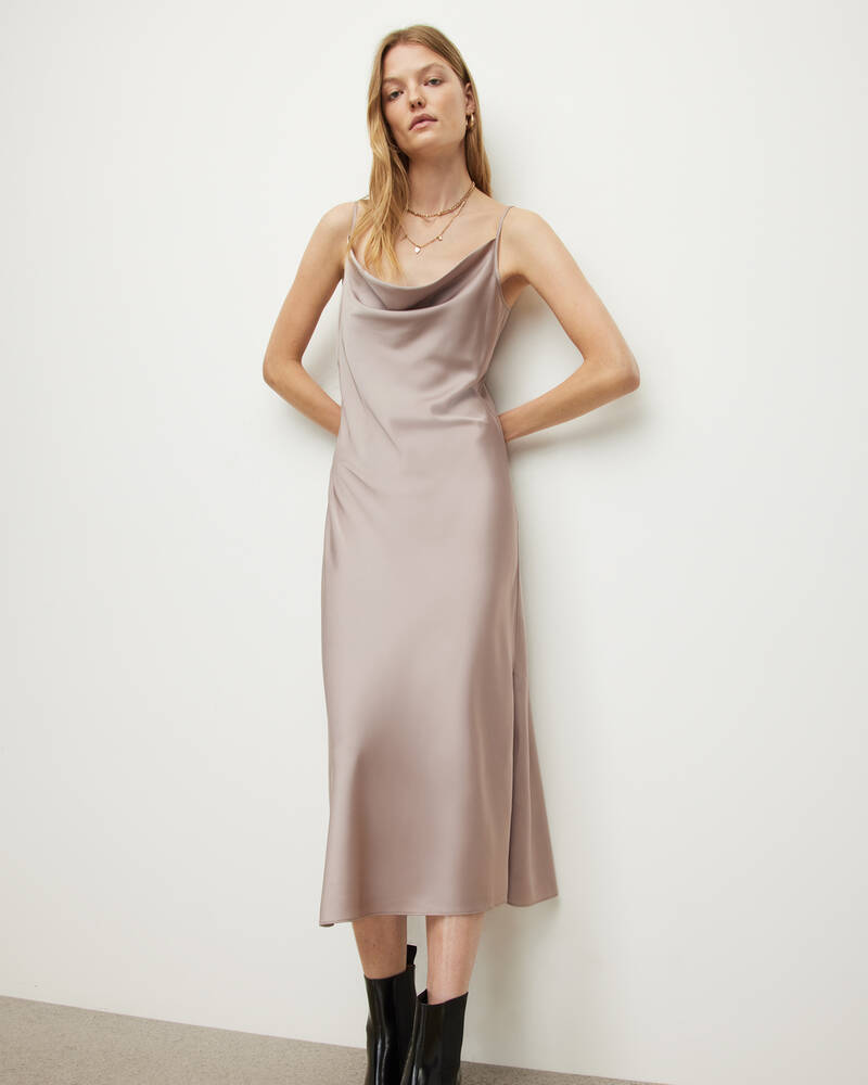 Dusty Pink Allsaints Hadley Midi Dress | WD055V-200