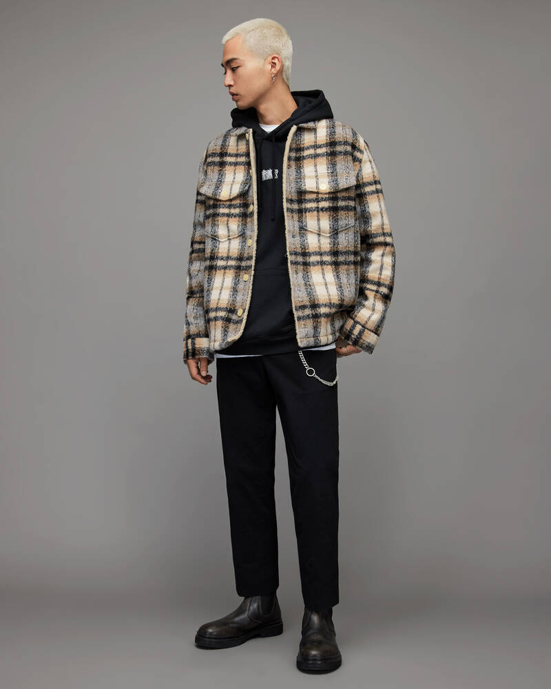 Ecru Allsaints Cayuga Checked Overshirt | MJ050X-35