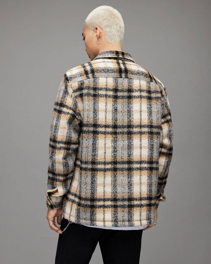 Ecru Allsaints Cayuga Checked Overshirt | MJ050X-35