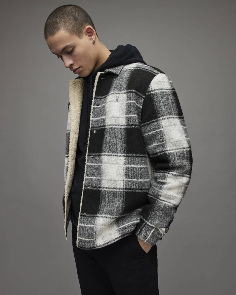 Ecru/Black Allsaints Litho Checked Jacket | MJ099X-1493