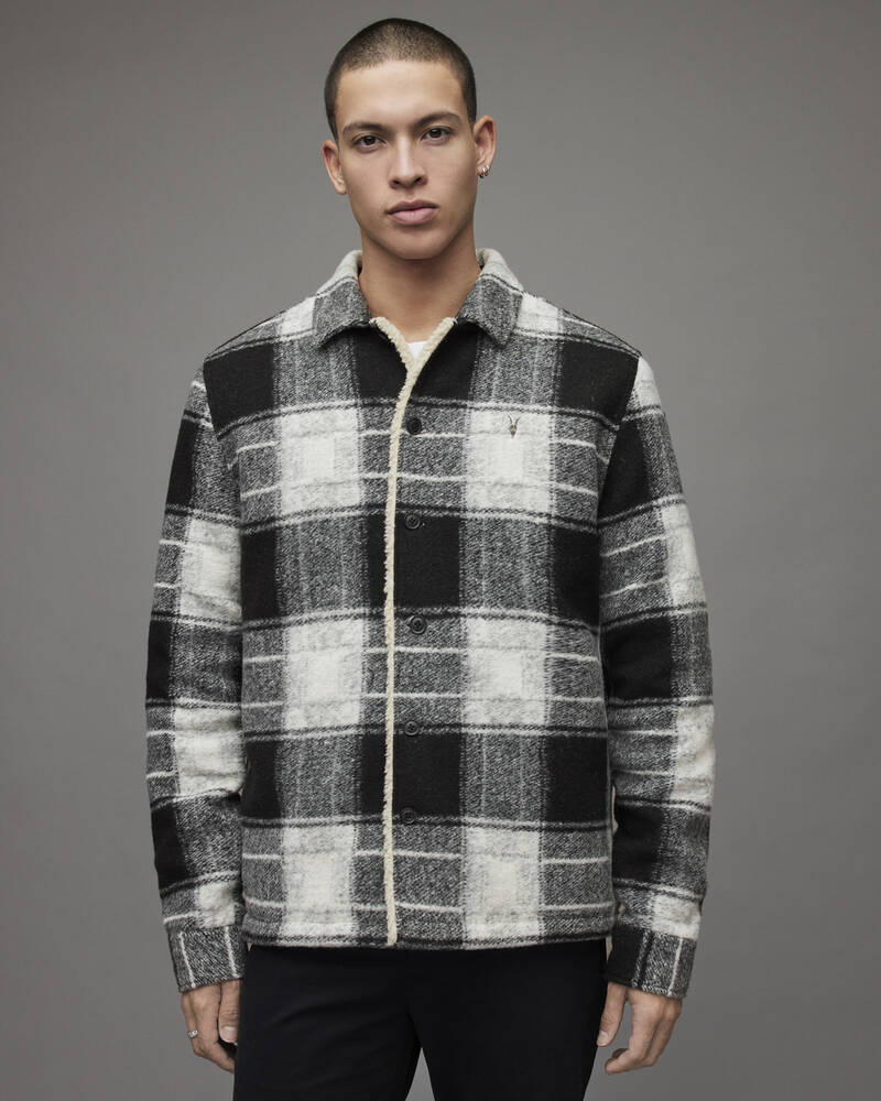 Ecru/Black Allsaints Litho Checked Jacket | MJ099X-1493