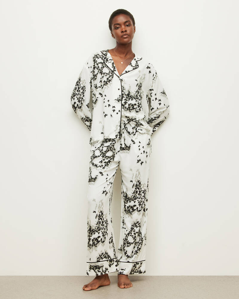 Ecru White Allsaints Safi Orsino Pyjama Shirt | WX021X-4193