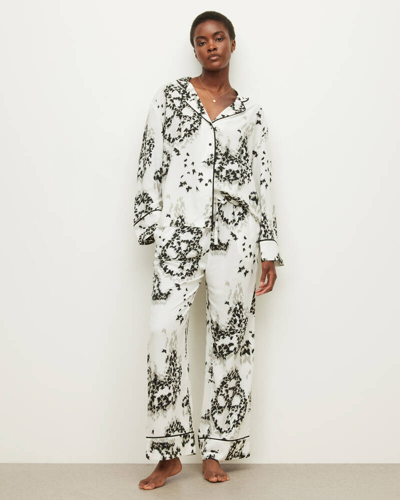 Ecru White Allsaints Safi Orsino Pyjama Trousers | WX023X-4193