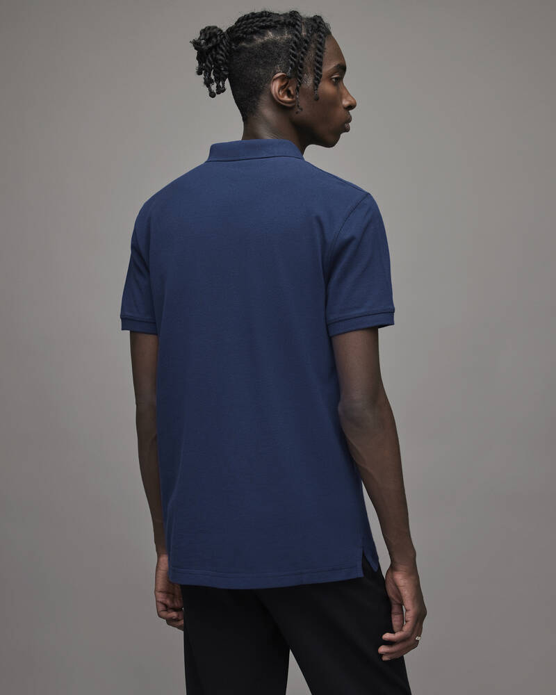 Electric Blue Allsaints Reform Short Sleeve Polo Shirt | MD215X-8061