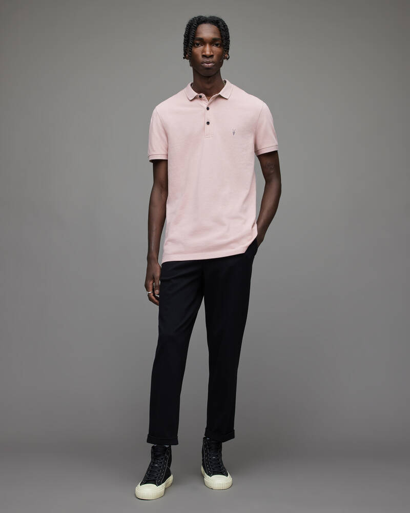 Faded Mauve Pink Allsaints Reform Short Sleeve Polo Shirt | MD252W-7506