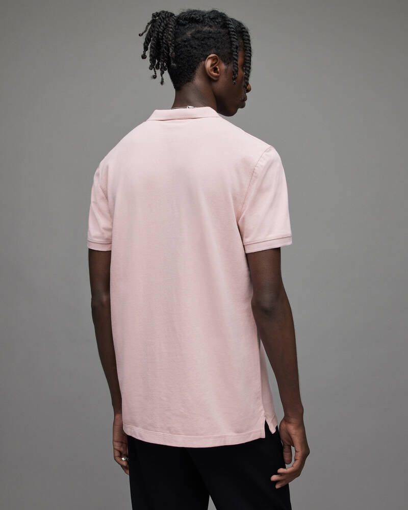 Faded Mauve Pink Allsaints Reform Short Sleeve Polo Shirt | MD252W-7506