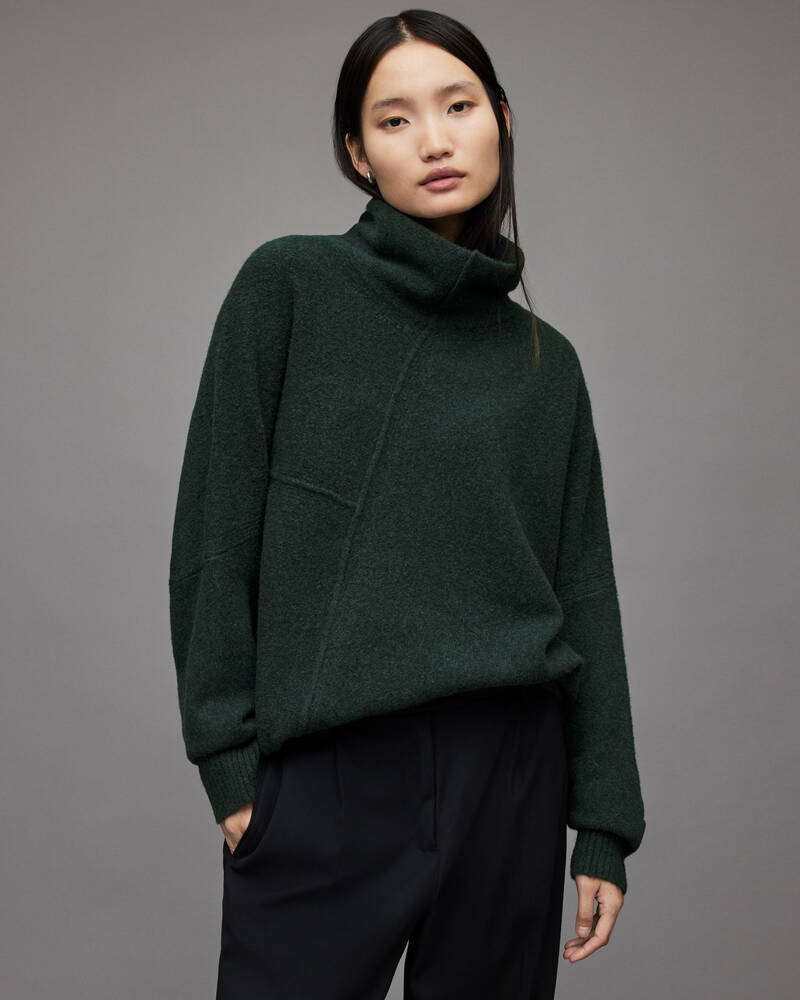 Fern Green Allsaints Lock Roll Neck Jumper | WK076W-5012