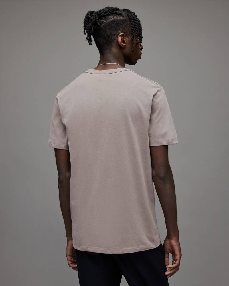 Flint Grey Allsaints Brace Crew Brushed Cotton T Shirt | MD457U-5775