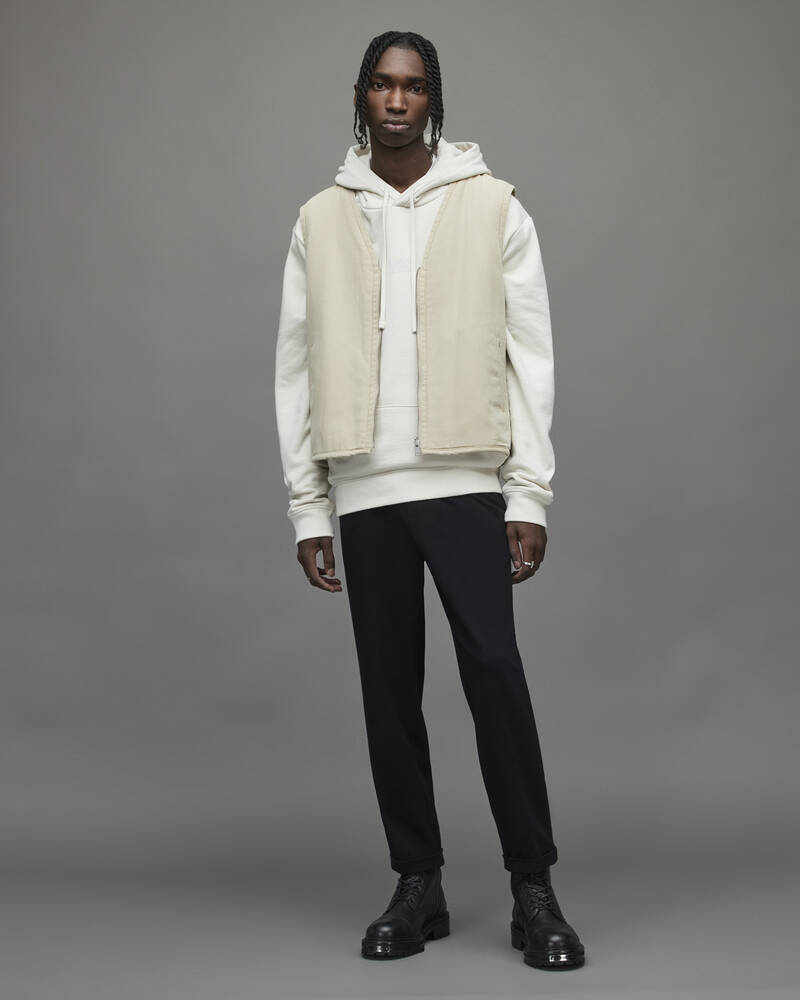 Fogged Ecru Allsaints Refract Pullover Hoodie | MG037X-7729