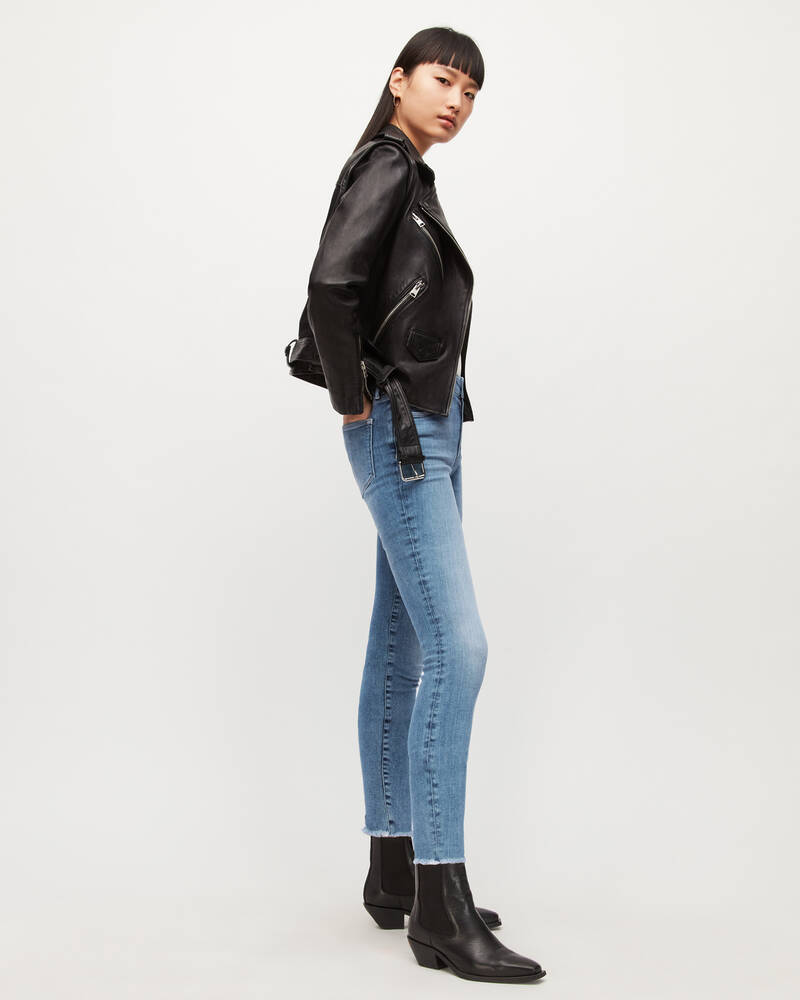 Fresh Blue Allsaints Miller Mid Rise Size Me Skinny Jeans | WE010W-3971