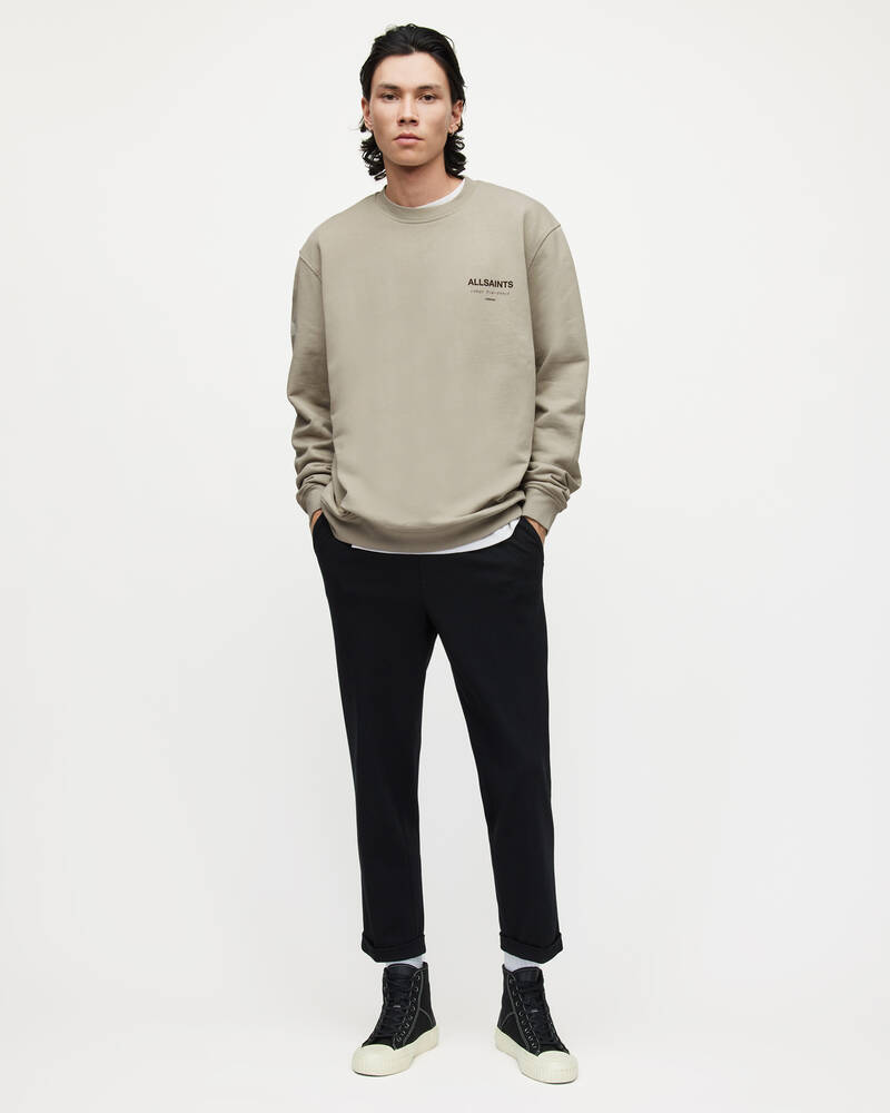 Frosted Taupe Allsaints Underground Crew Sweatshirt | MG344X-8291