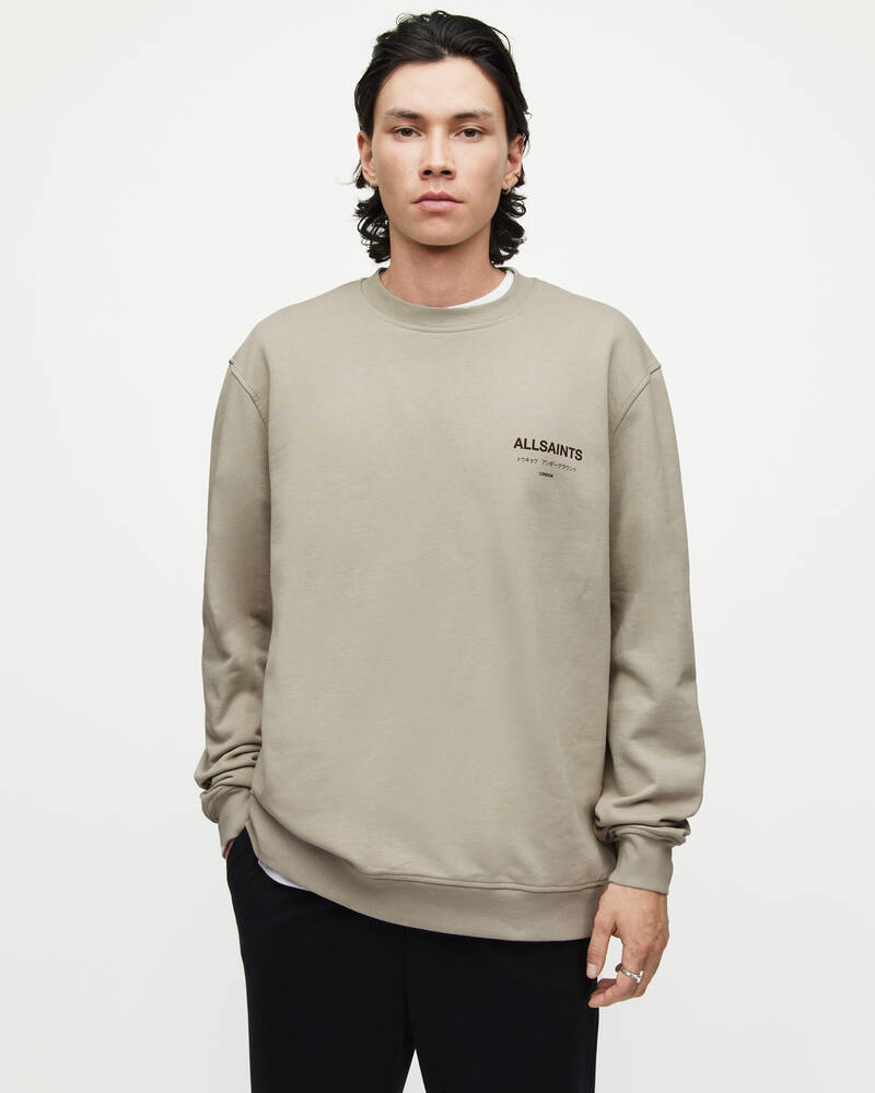 Frosted Taupe Allsaints Underground Crew Sweatshirt | MG344X-8291