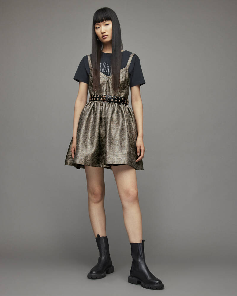 Gold Allsaints Aimsie Dress | WD095X-79