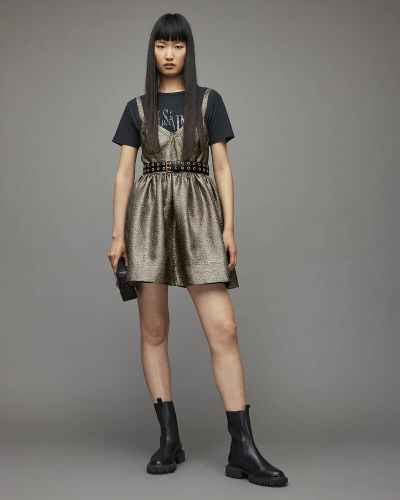 Gold Allsaints Aimsie Dress | WD095X-79