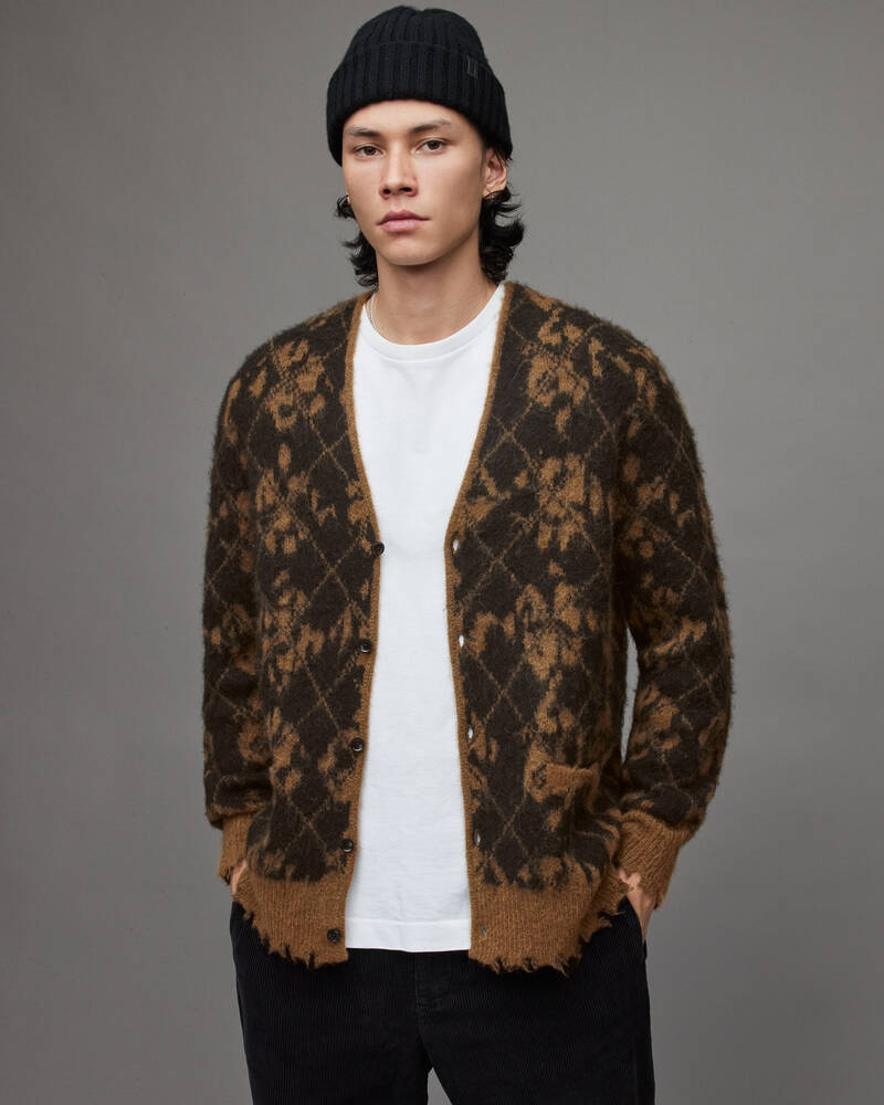 Golden Brown Allsaints Leoxx Cardigan | MK106X-8046