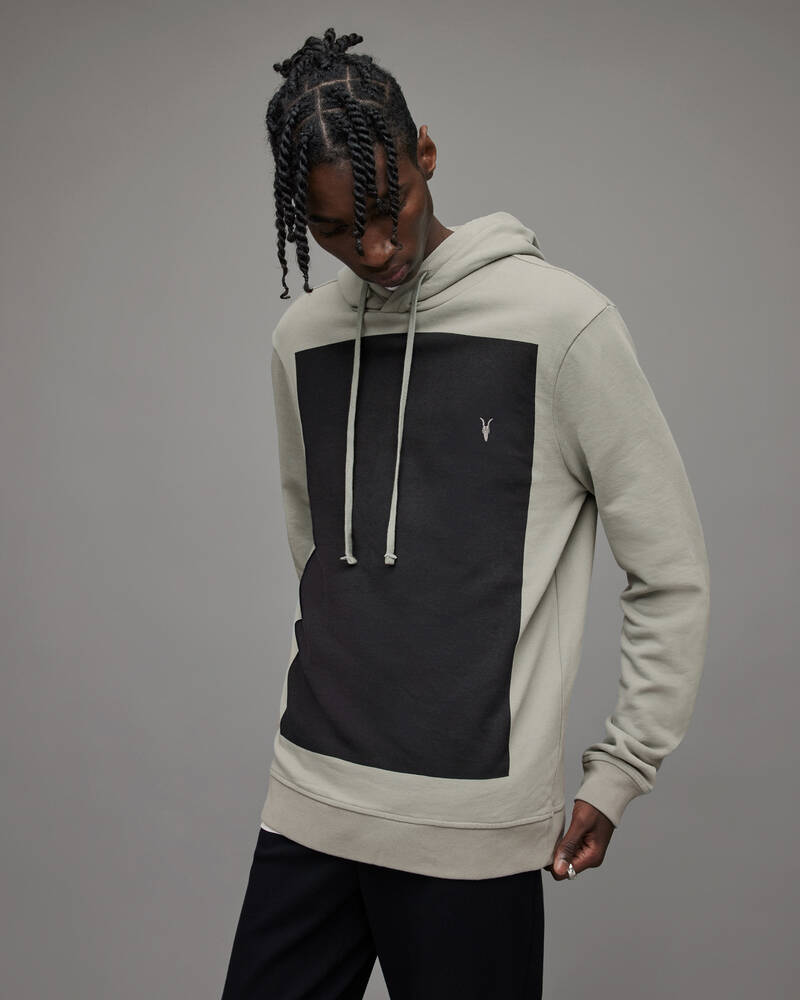 Green/Wshd Blk Allsaints Lobke Pullover Hoodie | MF094X-8069