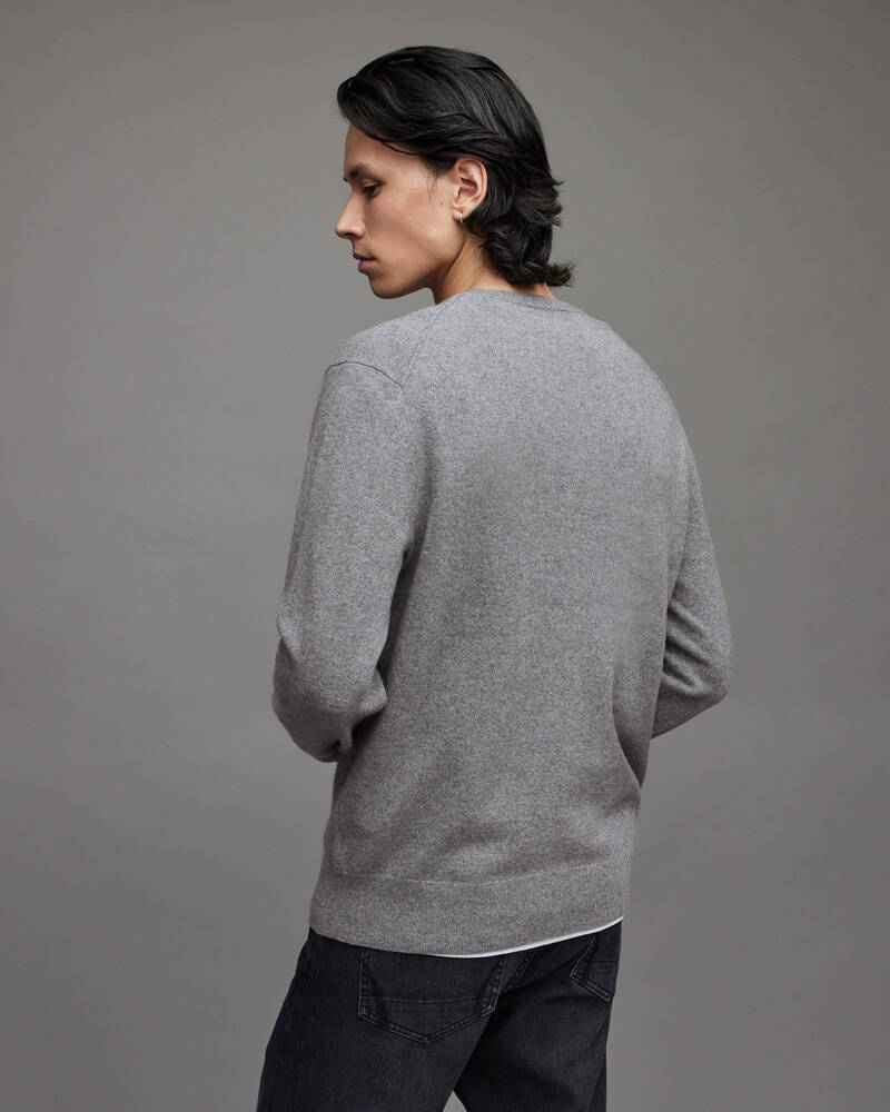 Grey Marl Allsaints Dalton Cashmere Wool Jumper | MK194X-107