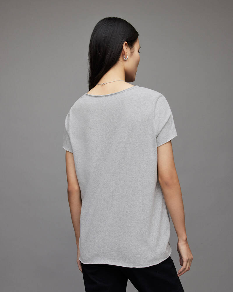 Grey Marl Allsaints Emelyn Tonic T Shirt | WM115P-107