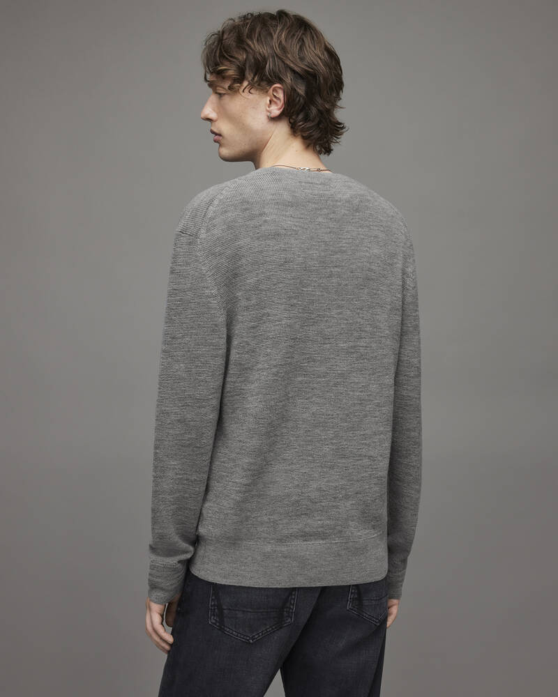 Grey Marl Allsaints Ivar Merino Crew Jumper | MK034P-107