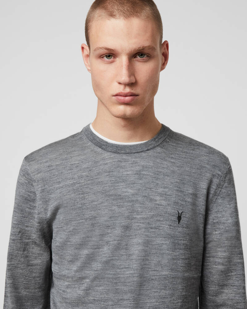 Grey Marl Allsaints Mode Merino Crew Jumper | MK129D-107