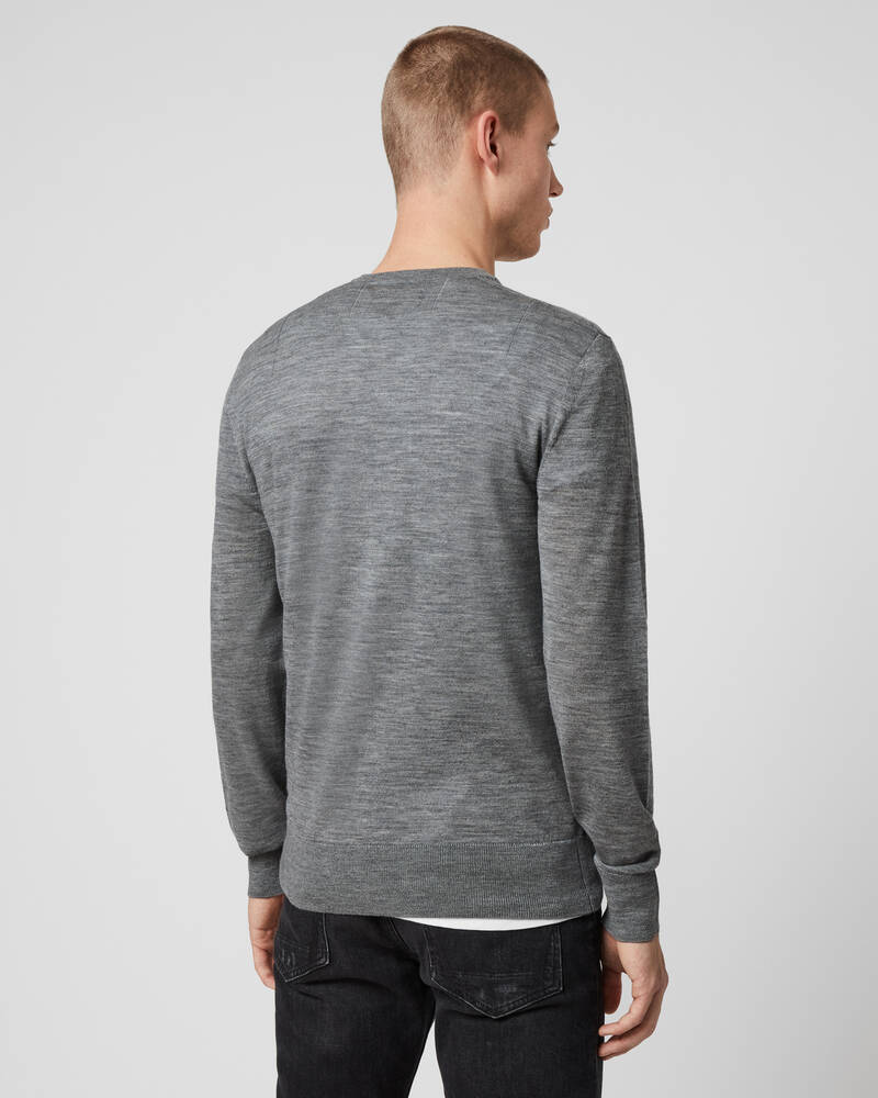 Grey Marl Allsaints Mode Merino Crew Jumper | MK129D-107