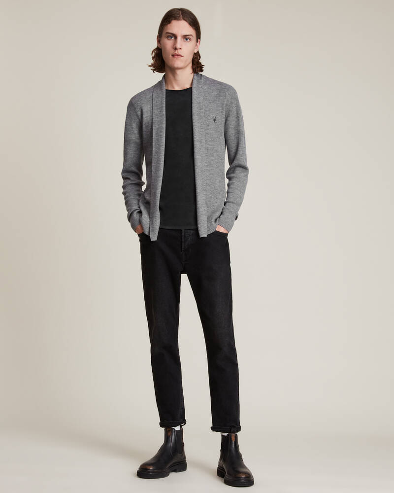 Grey Marl Allsaints Mode Merino Open Cardigan | MK002D-107