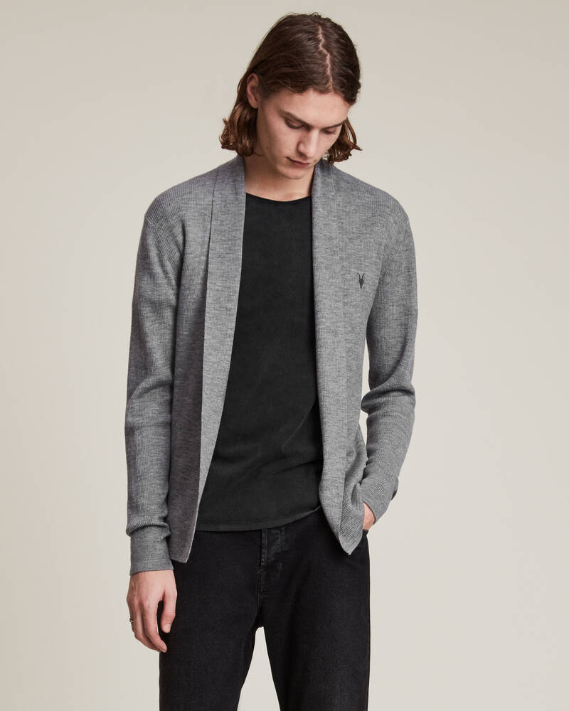 Grey Marl Allsaints Mode Merino Open Cardigan | MK002D-107