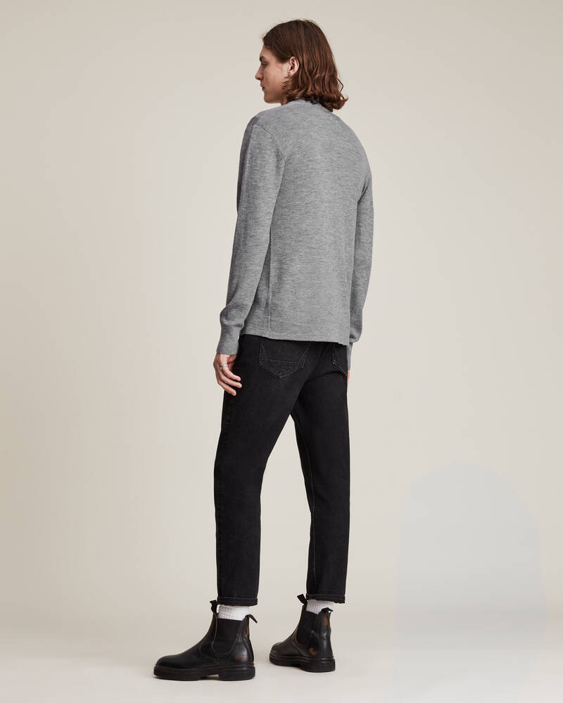 Grey Marl Allsaints Mode Merino Open Cardigan | MK002D-107