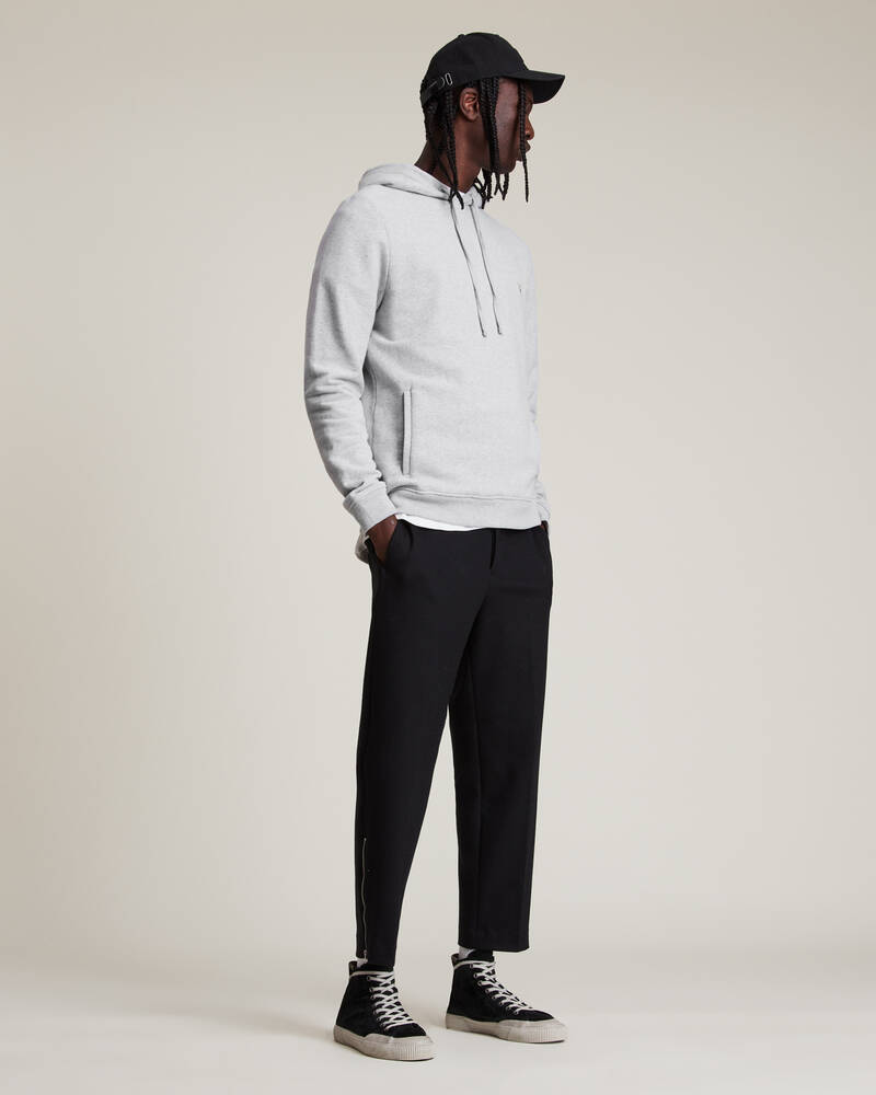 Grey Marl Allsaints Raven Pullover Hoodie | MF064M-107