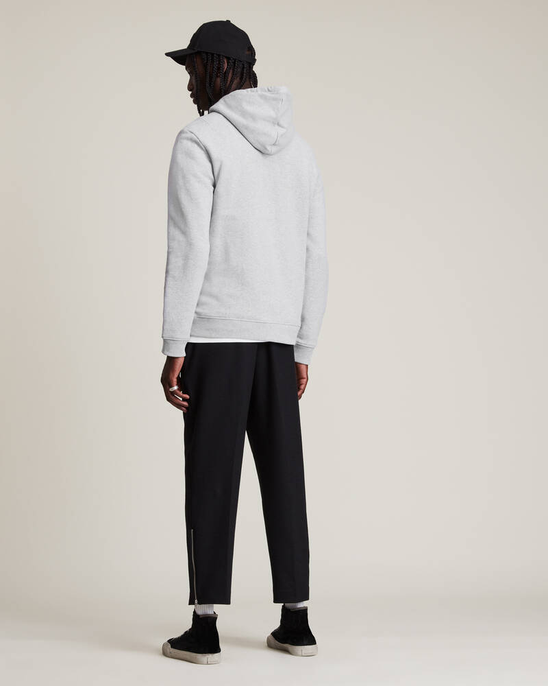 Grey Marl Allsaints Raven Pullover Hoodie | MF064M-107