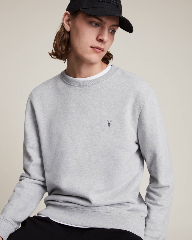 Grey Marl Allsaints Raven Sweatshirt | MF048K-107