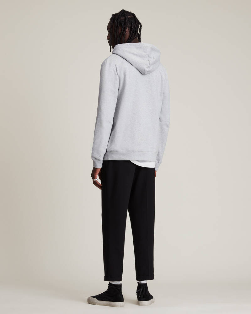 Grey Marl Allsaints Raven Zip Hoodie | MF047K-107