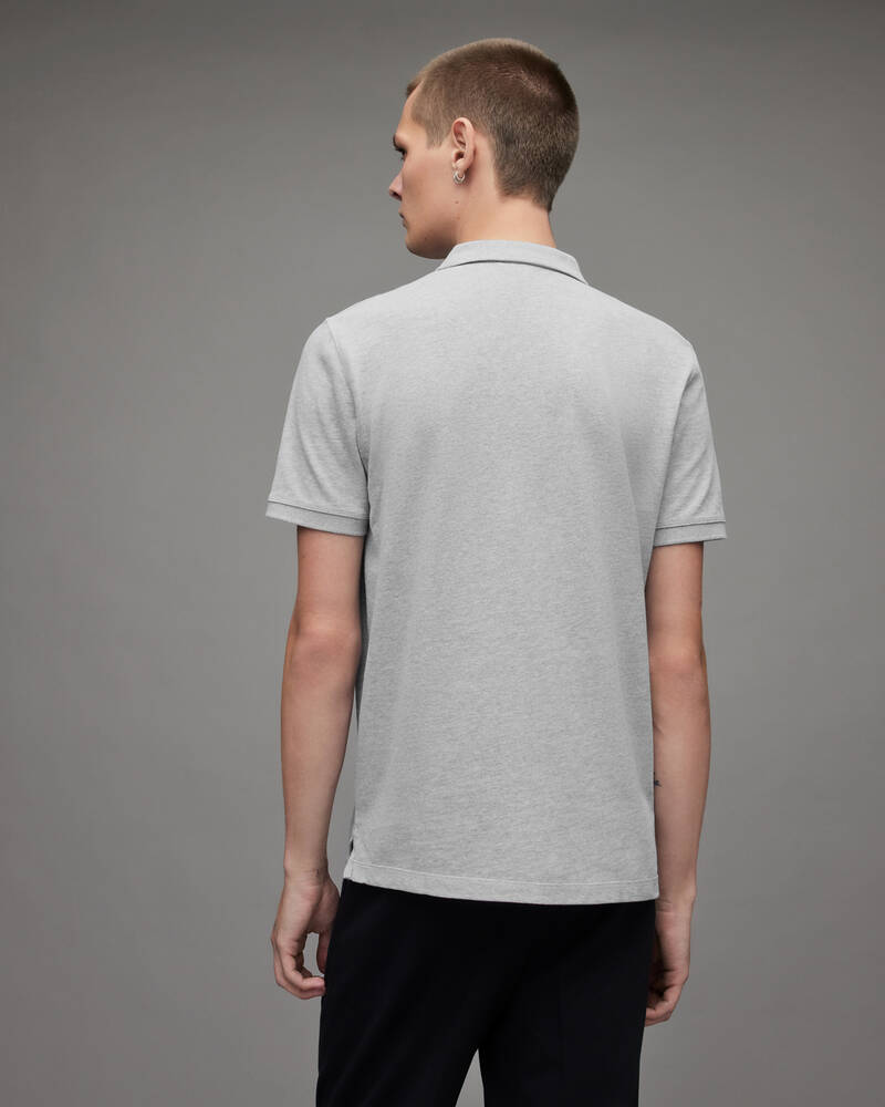 Grey Marl Allsaints Reform Short Sleeve Polo Shirt | MD051H-107