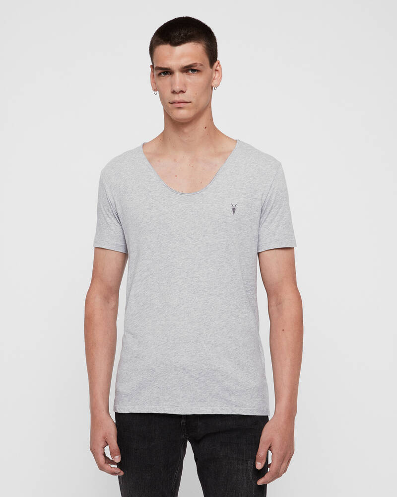 Grey Marl Allsaints Tonic Scoop T Shirt | MD108E-107