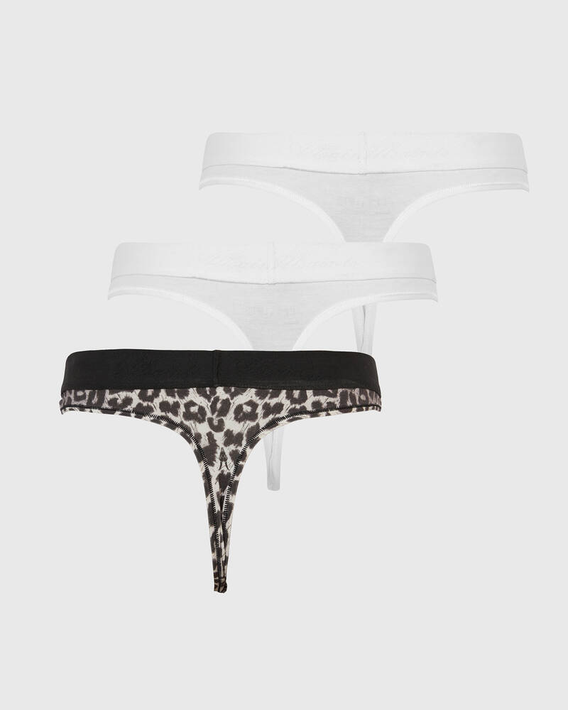 Grey/White Allsaints Betha Leppo Thong 3 Pack | WW015W-964